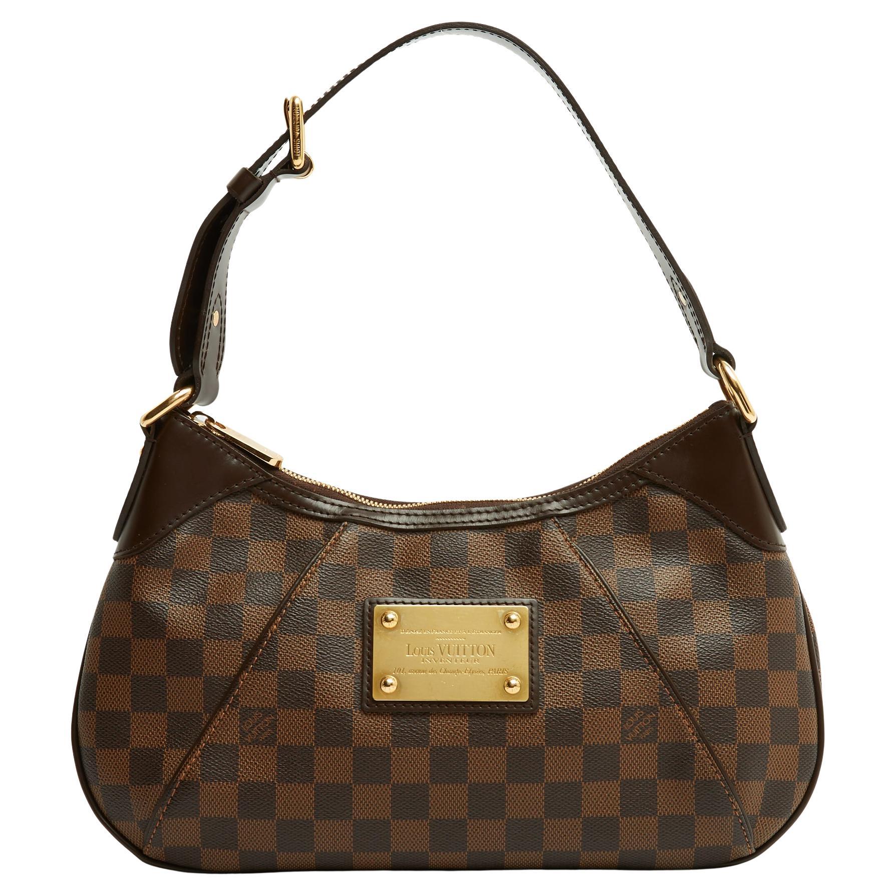 Louis Vuitton 2010 Bolso de hombro de lona Damier Ebene LV Sac Thames en venta