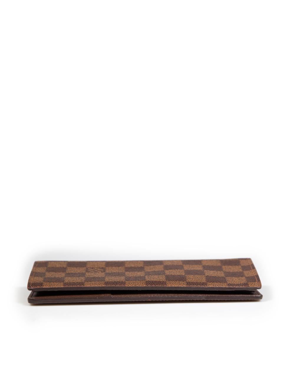 Women's Louis Vuitton 2011 Brown Damier Ebene Long Wallet