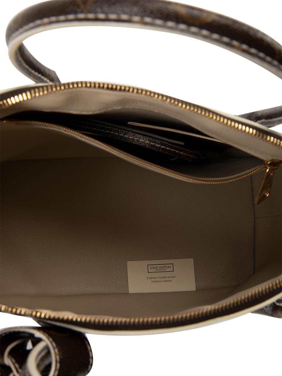 Louis Vuitton 2011 Brown Leather Monogram Fetish Lockit Handbag 1