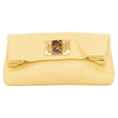 LOUIS VUITTON 2011 gelbe Monogram Cuir Pochette Altair – Clutch aus gestepptem Leder