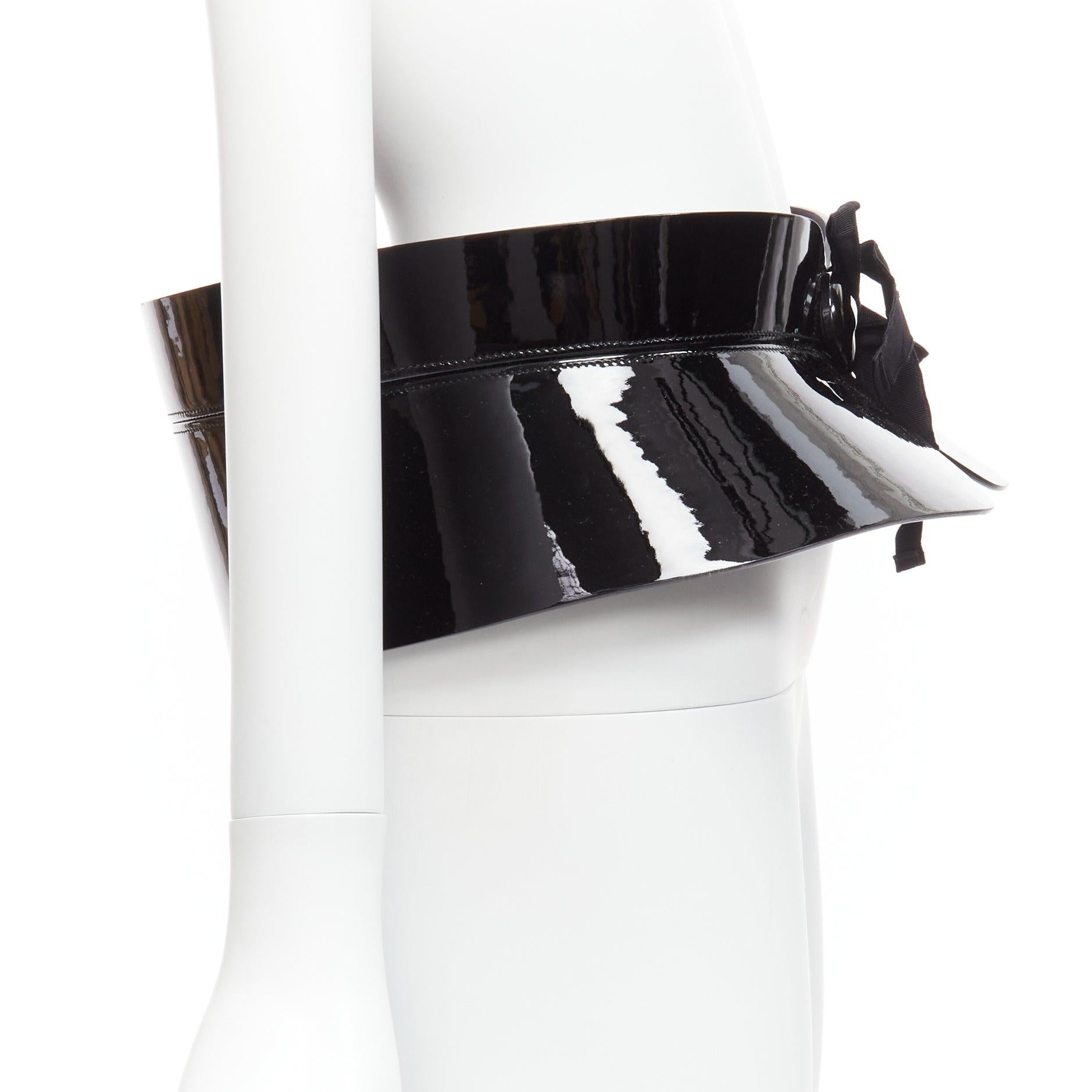 LOUIS VUITTON 2011 Runway Fetishes leather ribbon tie peplum corset belt 85cm In Good Condition For Sale In Hong Kong, NT