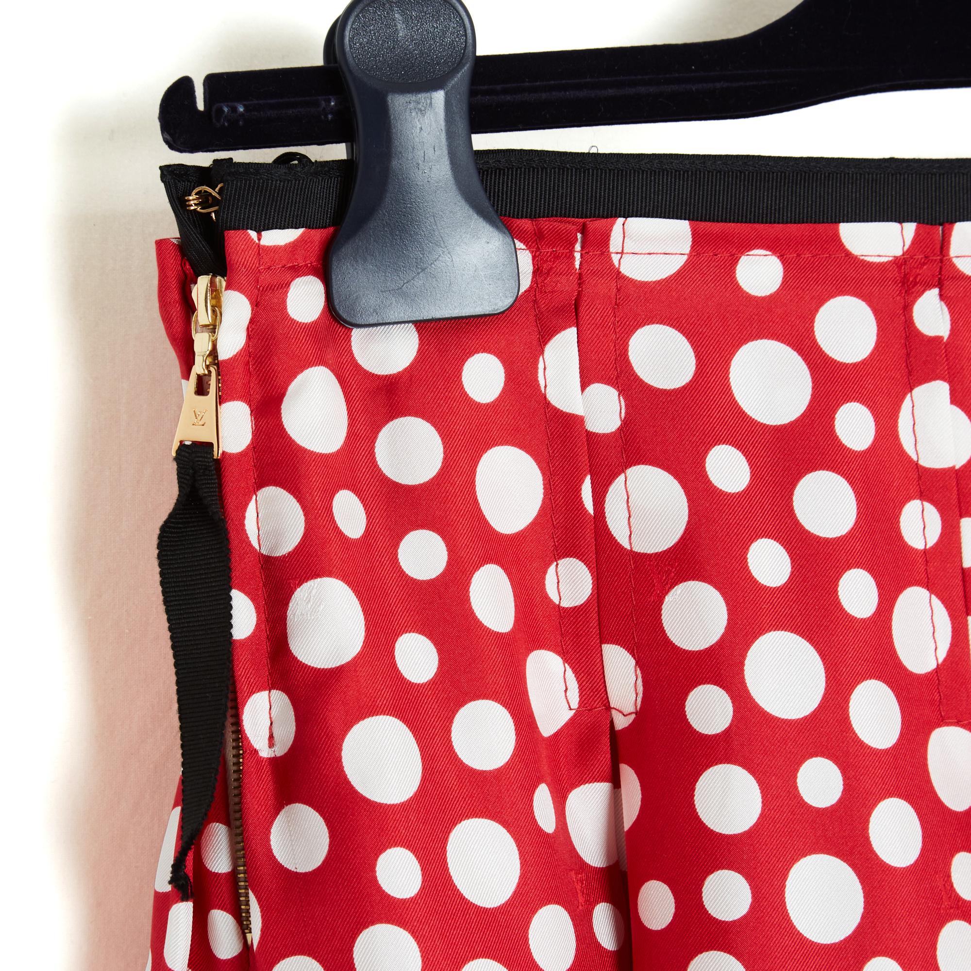 Mini jupe FR36 LV Kusama à pois en soie Louis Vuitton 2012 GB8 US6 Pour femmes en vente