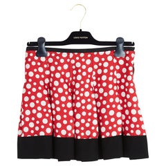 Louis Vuitton 2012 Mini Jupe FR36 LV Kusama Polka Dot Silk mini skirt UK8 US6