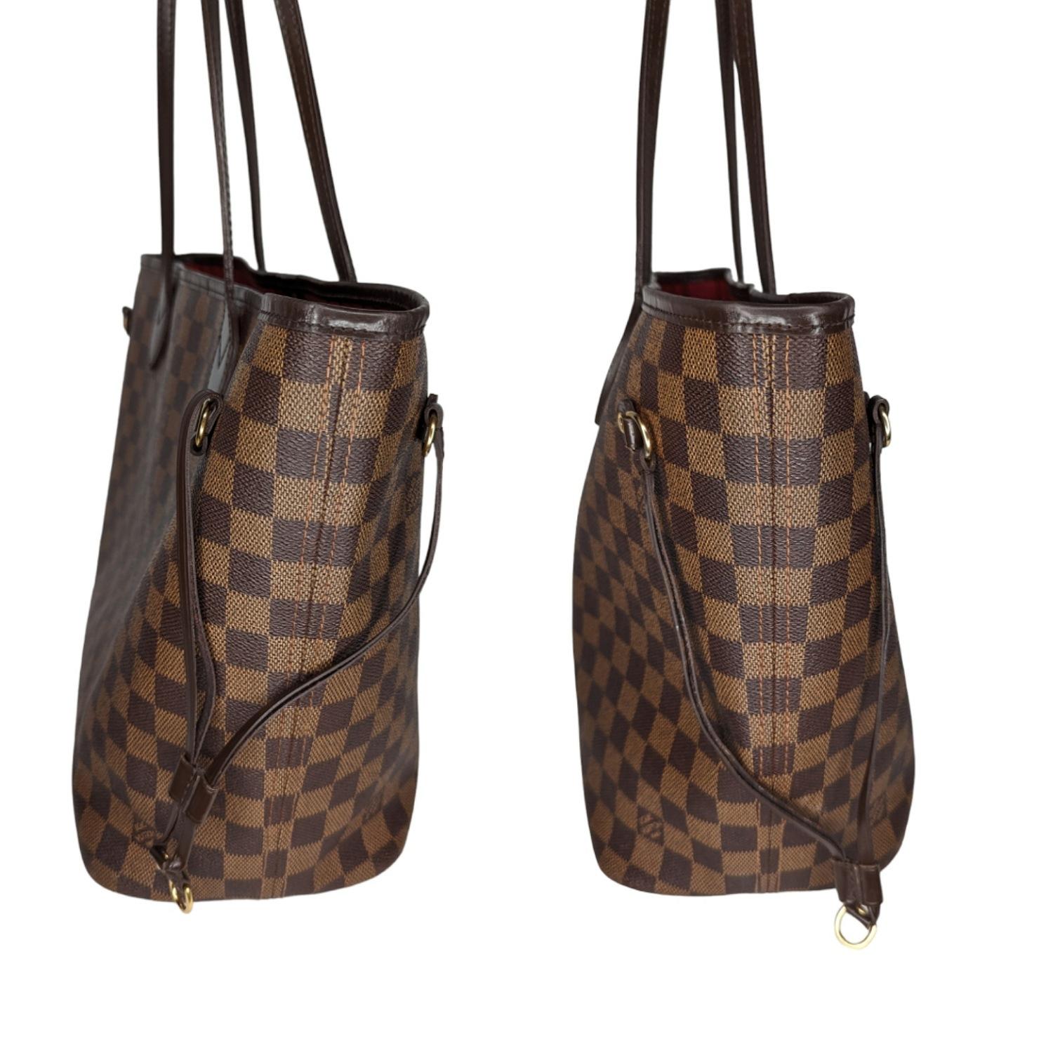 Neverfull Damier Ebene MM Tote von Louis Vuitton, 2012 im Zustand „Gut“ im Angebot in Scottsdale, AZ