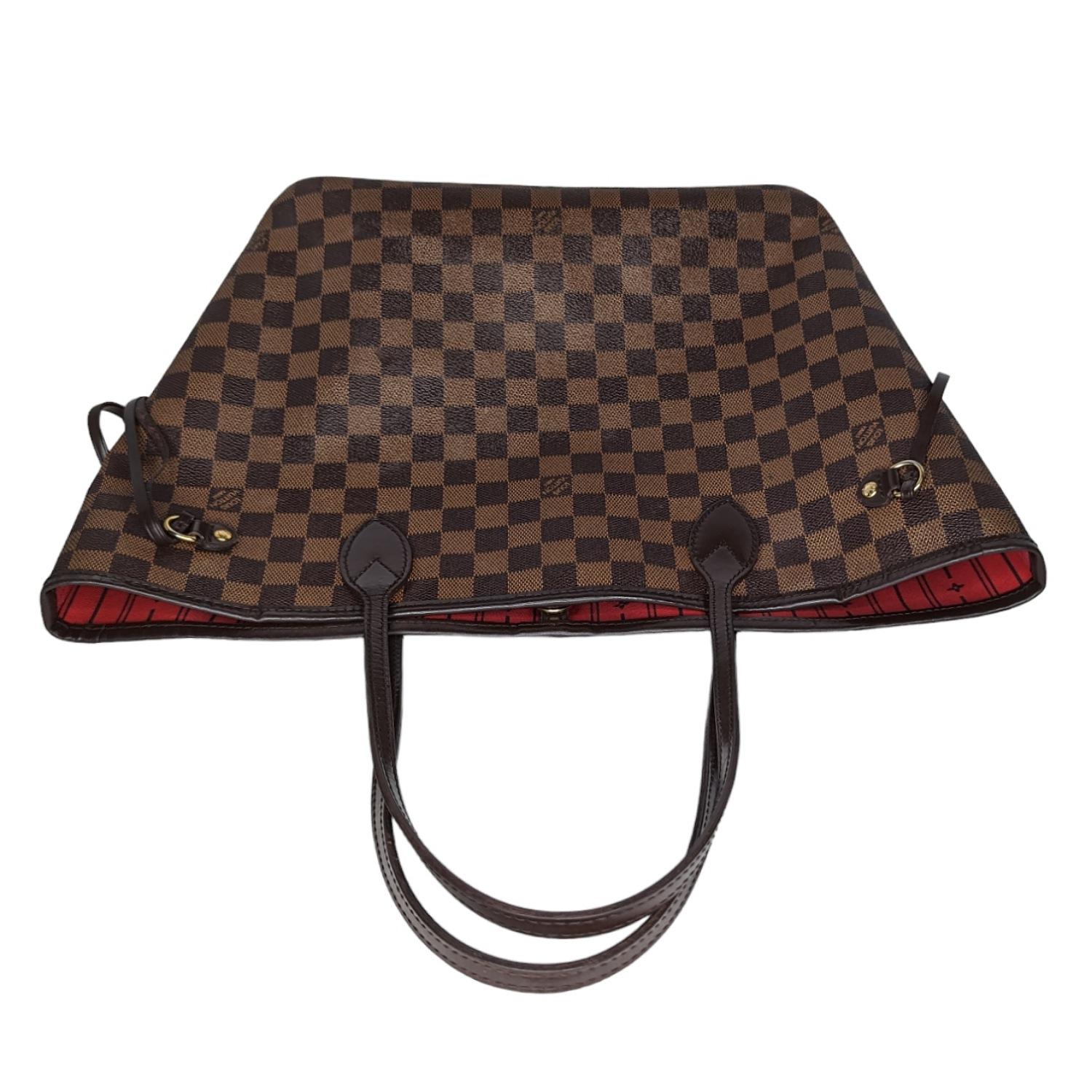 Louis Vuitton 2012 Neverfull Damier Ebene MM Tote For Sale 1