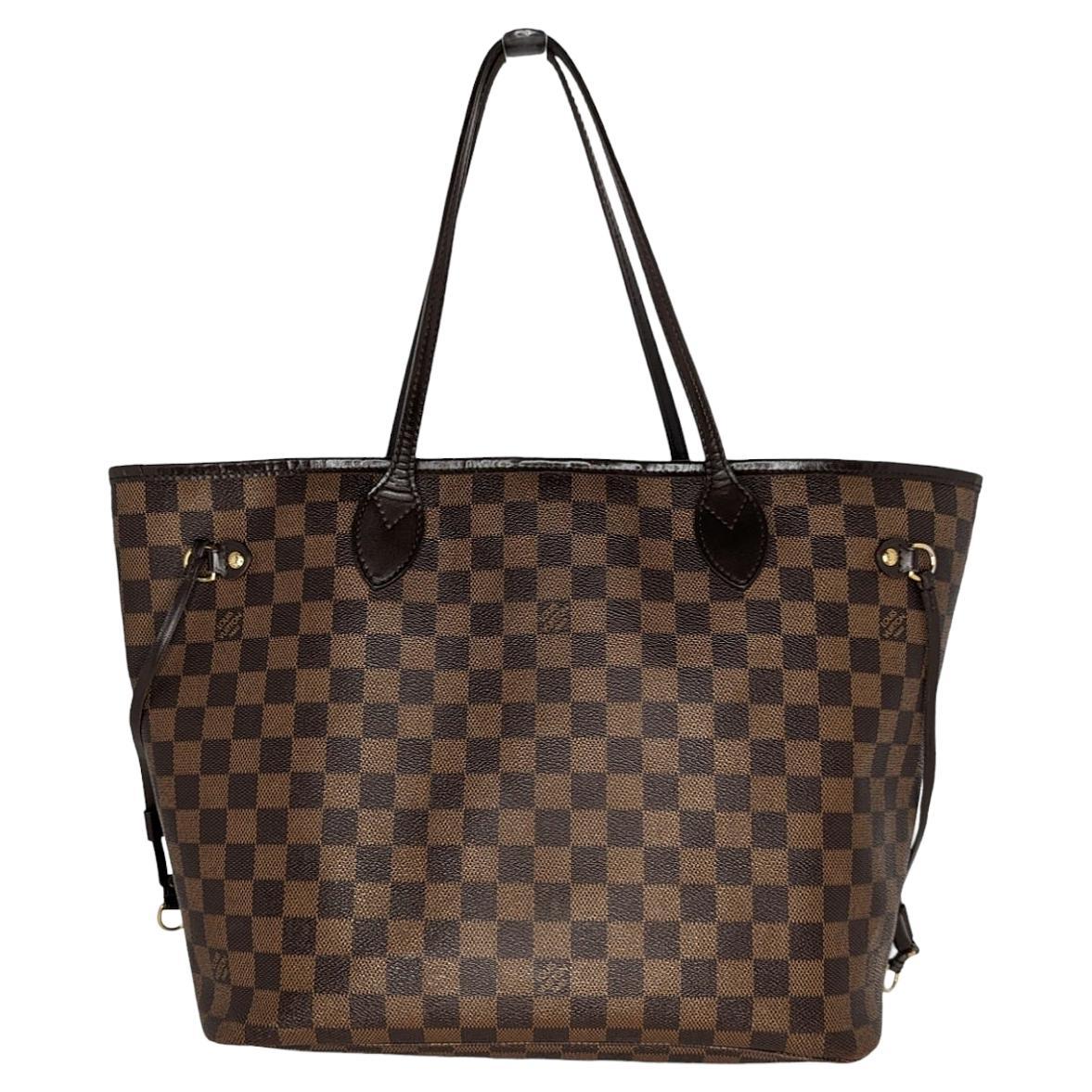 Louis Vuitton 2012 Neverfull Damier Ebene MM Tote For Sale