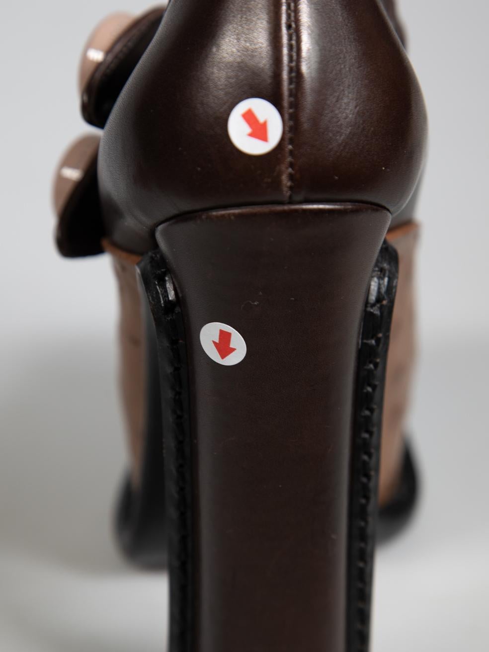 Louis Vuitton 2012 Runway Brown Ostrich Pumps Size IT 36.5 3