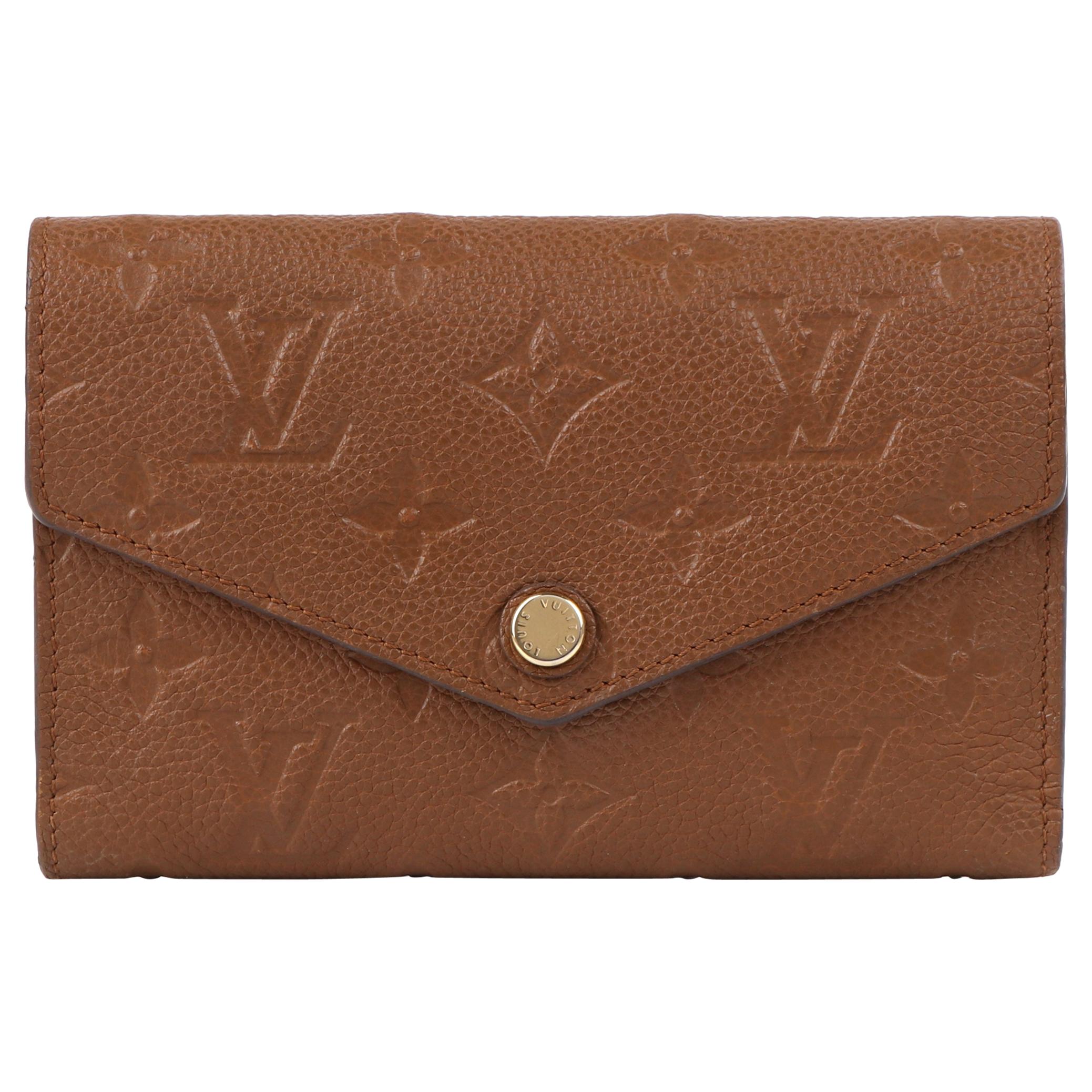 LOUIS VUITTON 2013 "Curieuse" Havane Empreinte Leather Trifold Compact Wallet