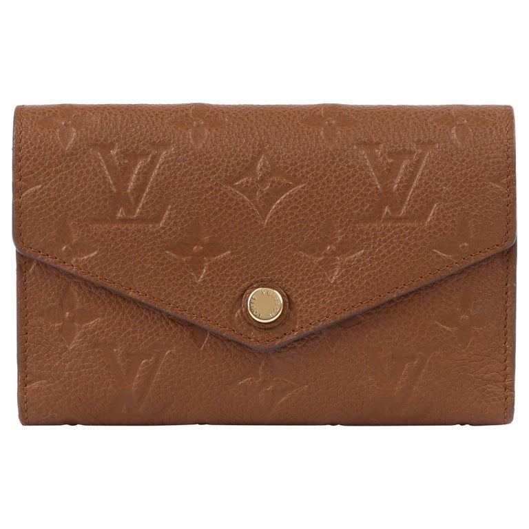 LOUIS VUITTON 2013 Curieuse Havane Empreinte Leather Trifold Compact  Wallet at 1stDibs