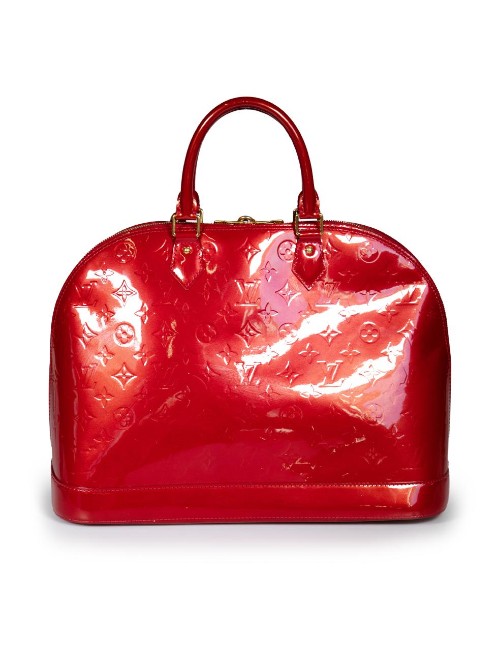 Louis Vuitton 2013 Red Patent Leather Vernis Alma GM In Good Condition For Sale In London, GB