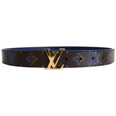 Louis Vuitton Reverso Savane Monogram Chapman Ink White Blue Belt 90cm - O/S / Blue