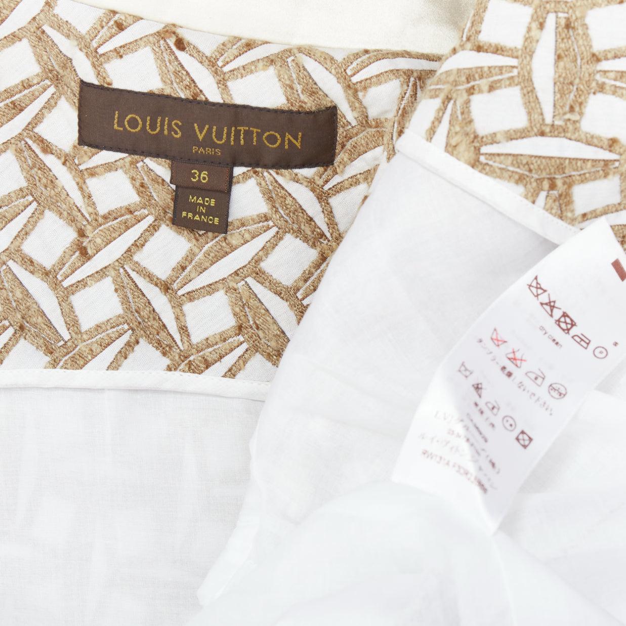 LOUIS VUITTON 2013 Runway beige sequin fringe wool boucle coat dress FR36 S 4