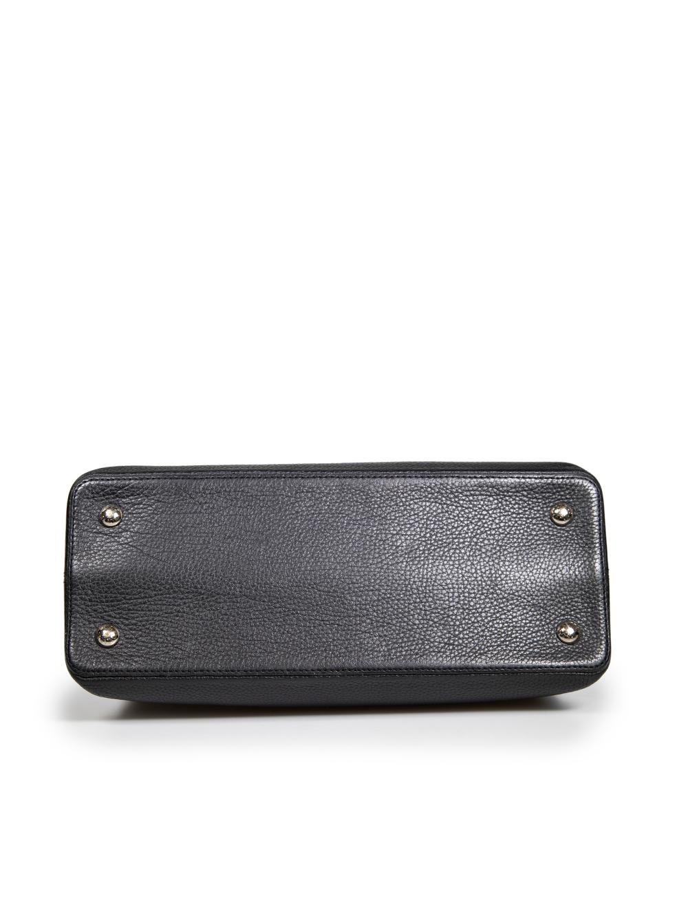 Women's Louis Vuitton 2014 Black Leather Taurillon Python Capucines MM For Sale