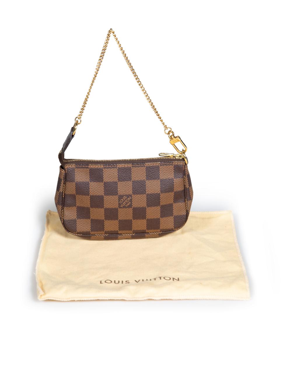 Louis Vuitton 2014 Brown Damier Ebene Mini Pochette For Sale 3