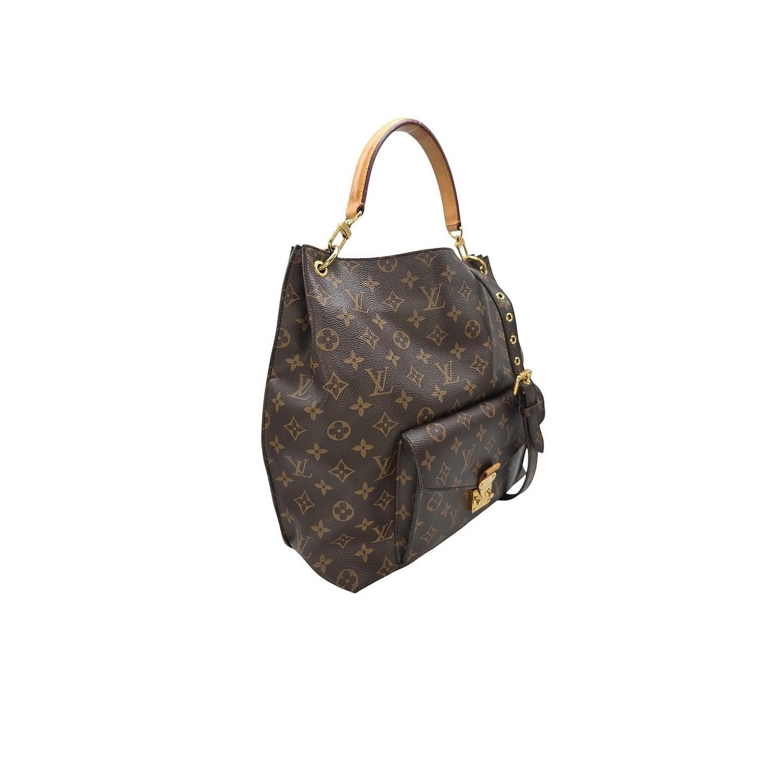 Black Louis Vuitton 2014 Monogram Canvas Metis Hobo Bag For Sale