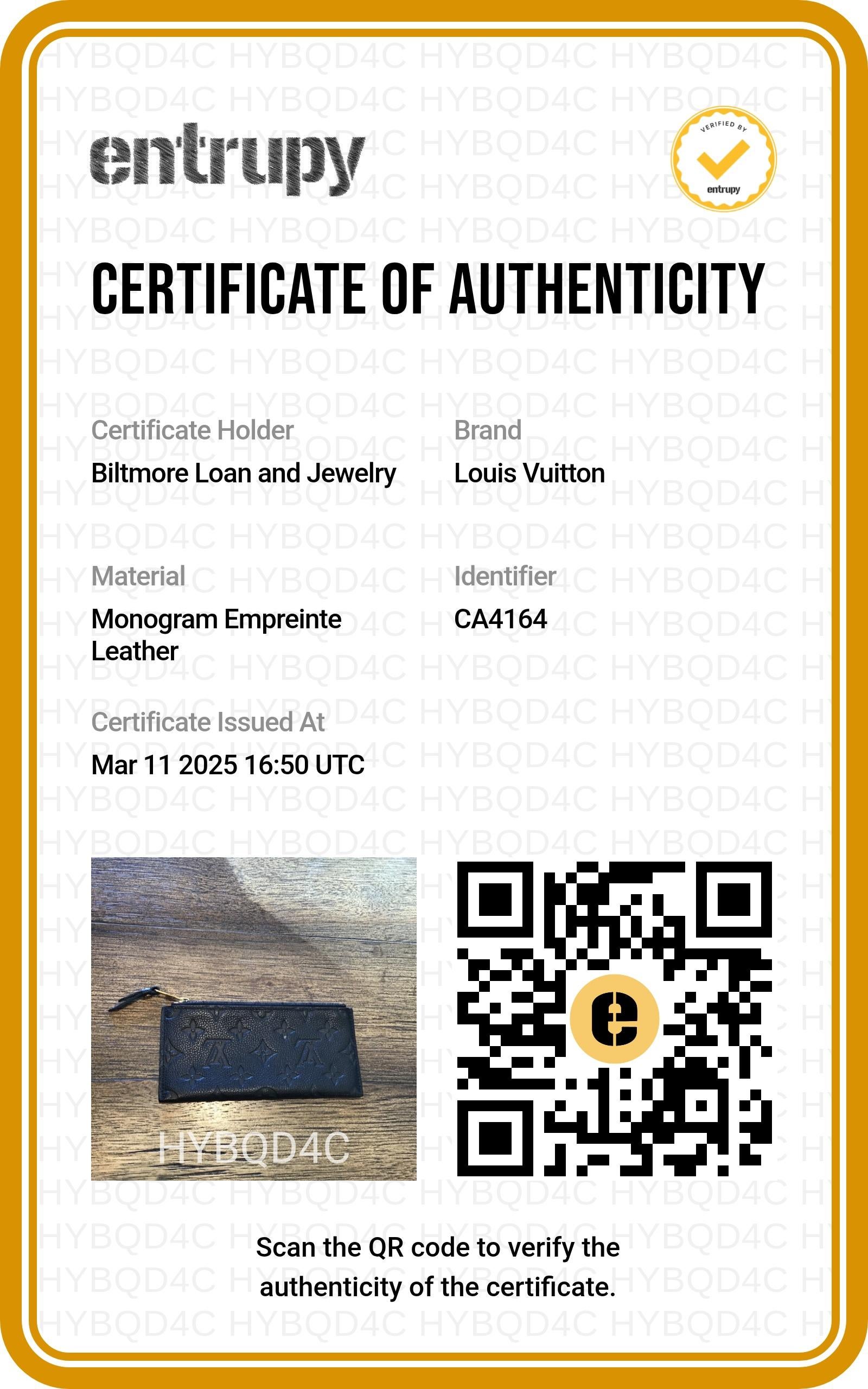Louis Vuitton 2014 Monogram Empreinte Curieuse Wallet Black For Sale 8