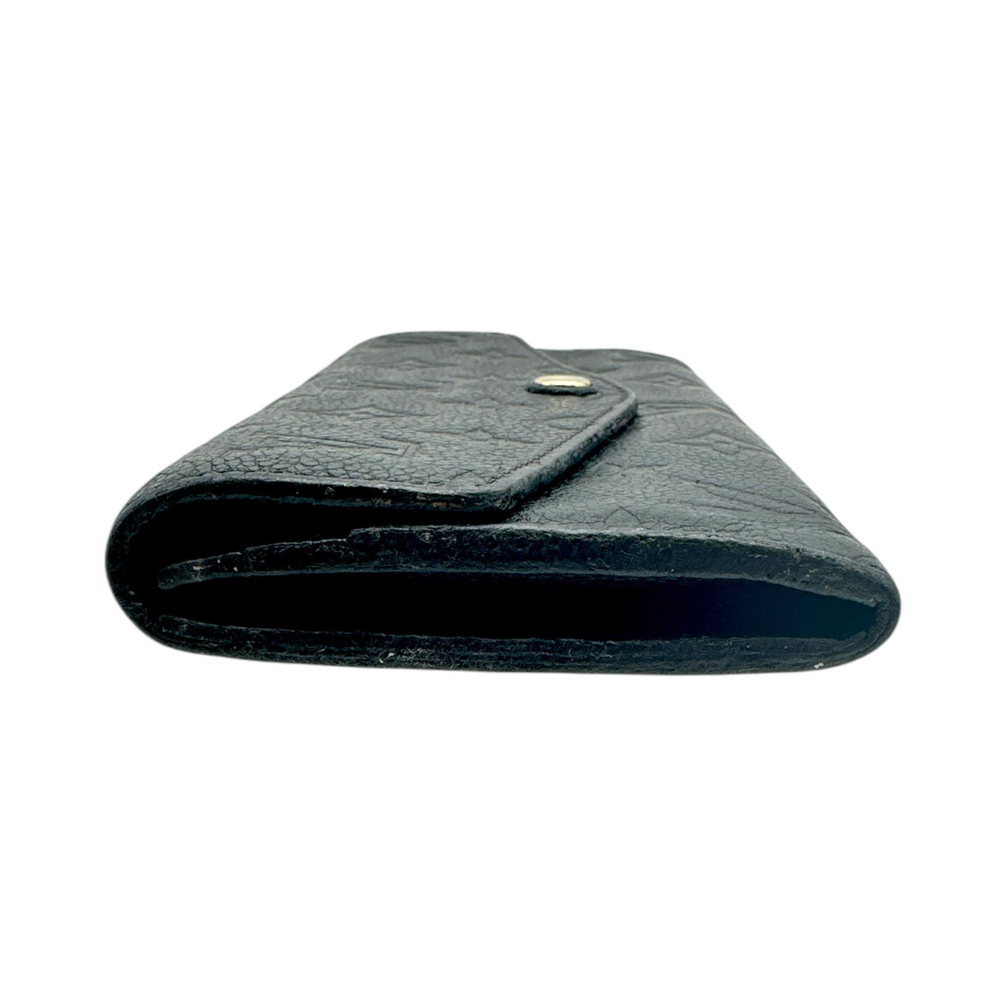 Women's or Men's Louis Vuitton 2014 Monogram Empreinte Curieuse Wallet Black For Sale