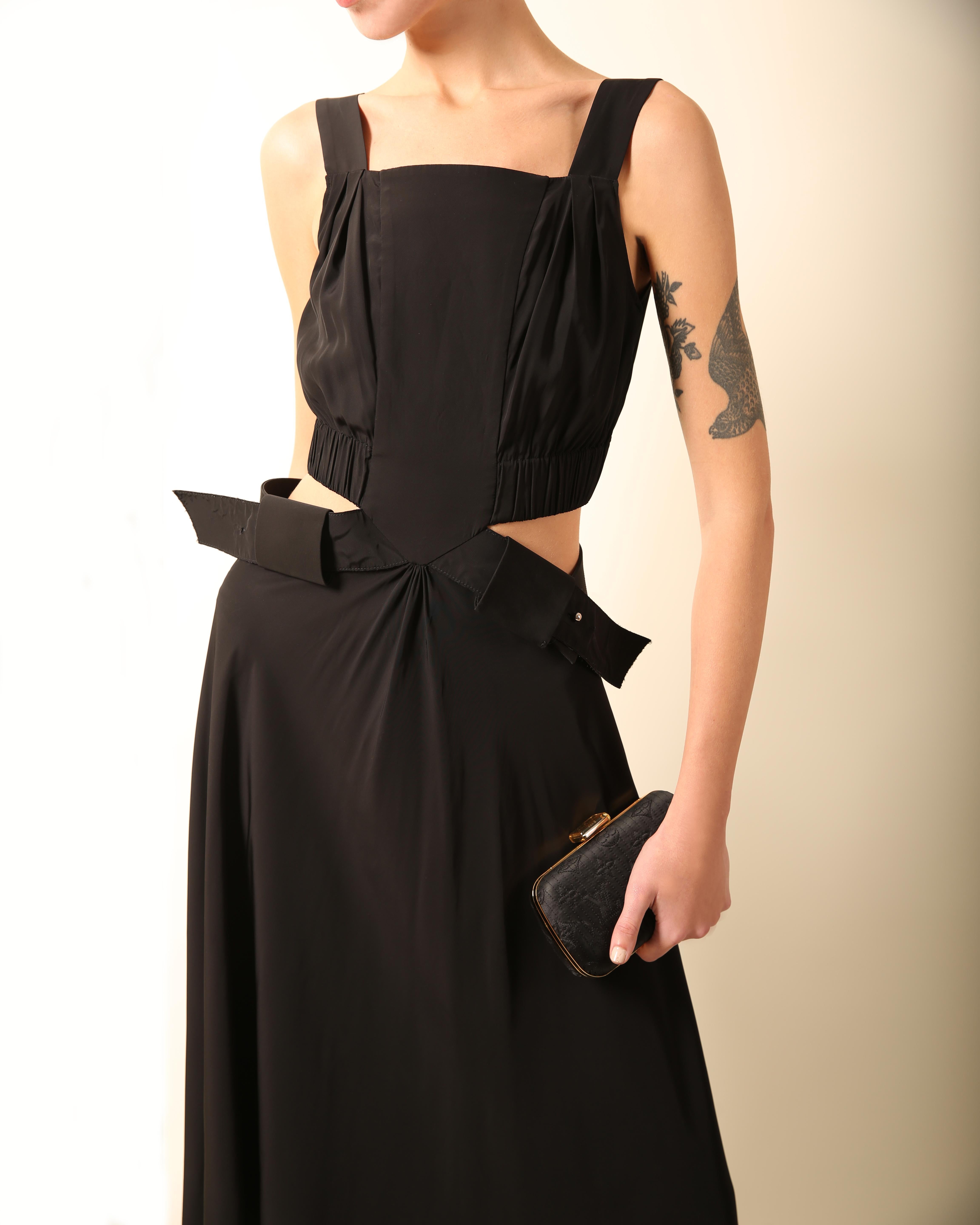 Louis Vuitton 2016 black cut out belted maxi dress FR 34 3