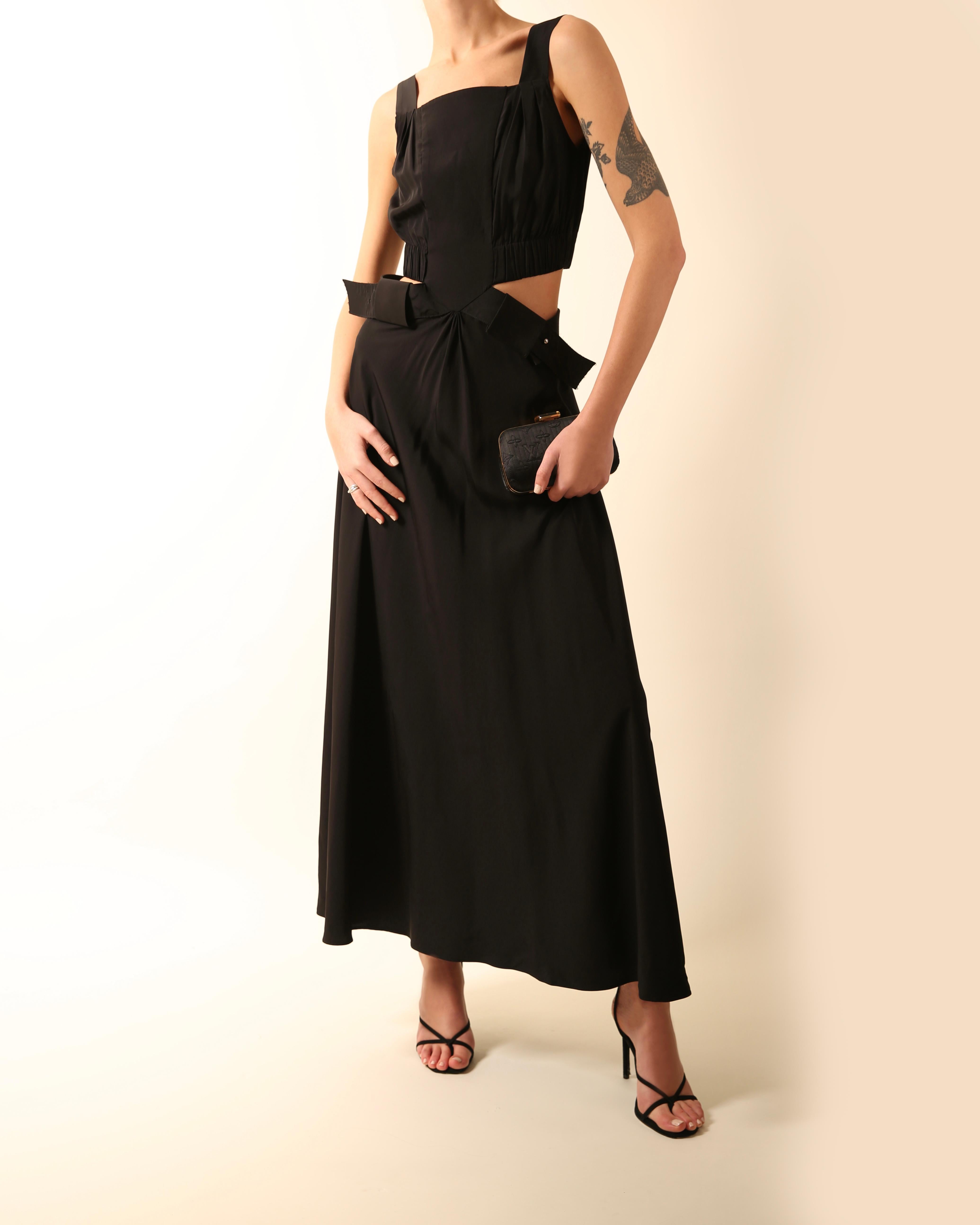 Louis Vuitton 2016 black cut out belted maxi dress FR 34 In Excellent Condition In Milano, Lombardia