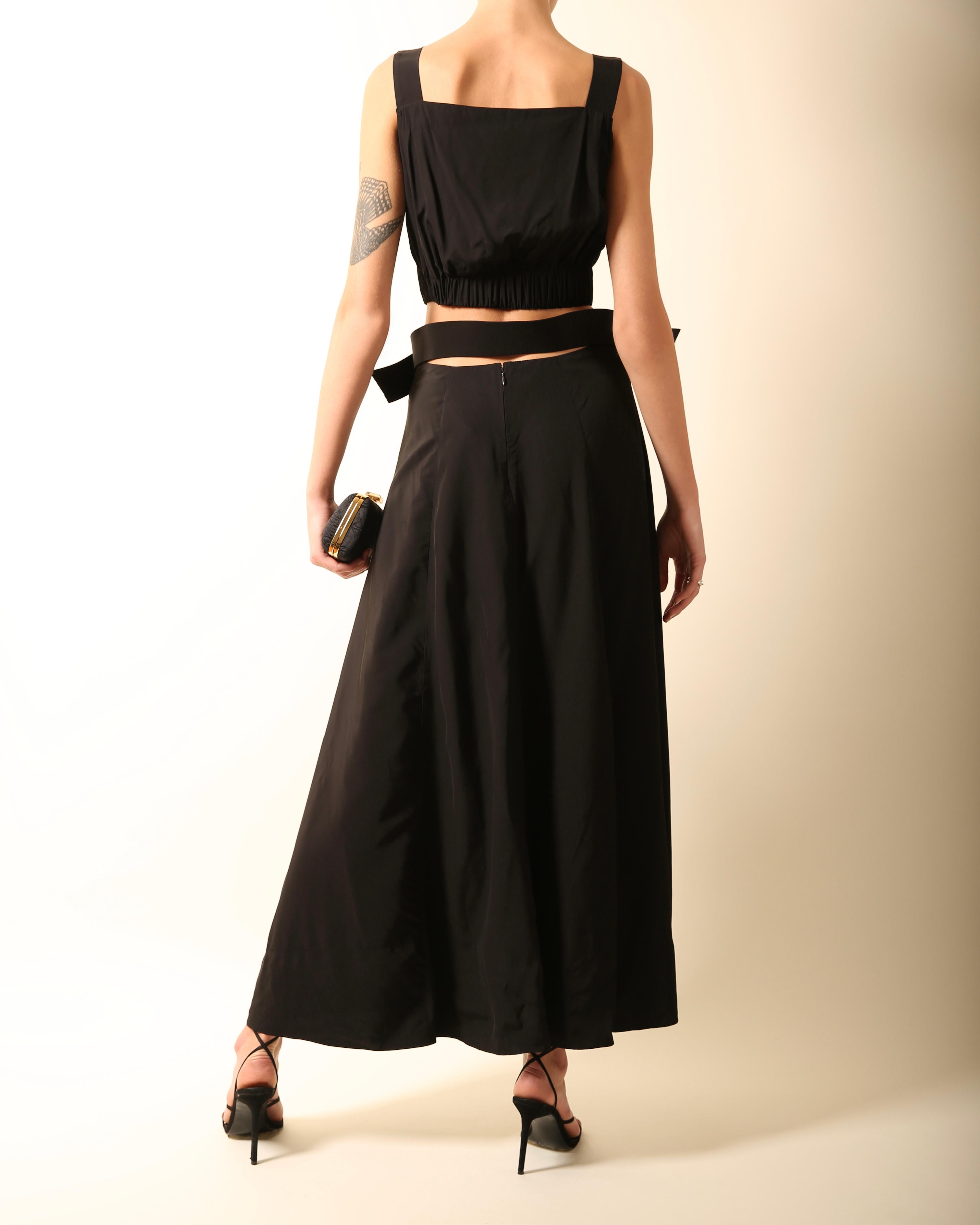 Louis Vuitton 2016 black cut out belted maxi dress FR 34 1