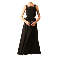 Louis Vuitton 2016 black cut out belted maxi dress FR 34