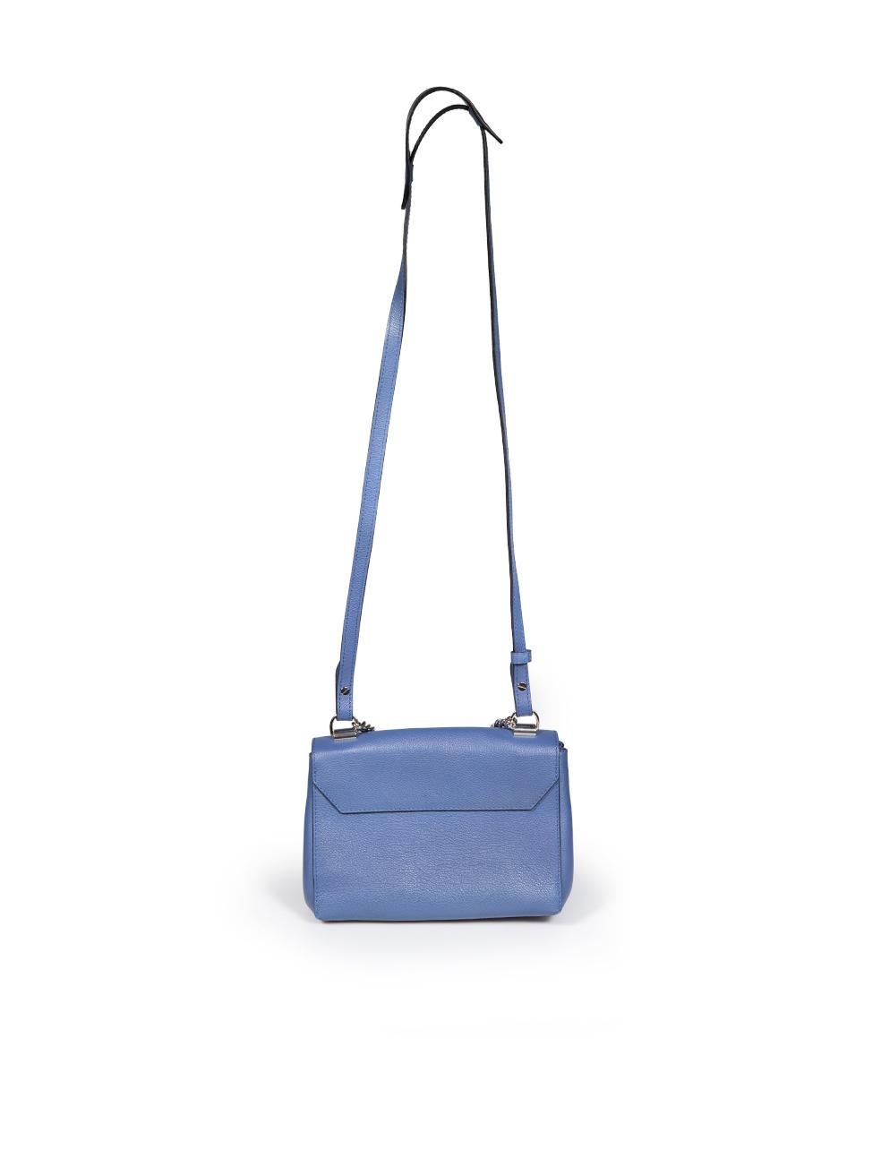 Louis Vuitton 2016 Blue Leather Lockme II BB Bag In Excellent Condition For Sale In London, GB