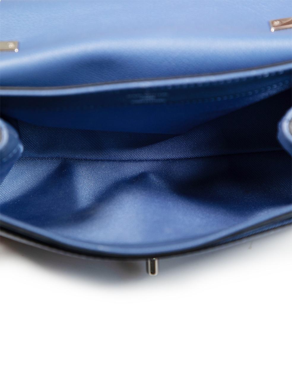Louis Vuitton 2016 Blue Leather Lockme II BB Bag For Sale 1