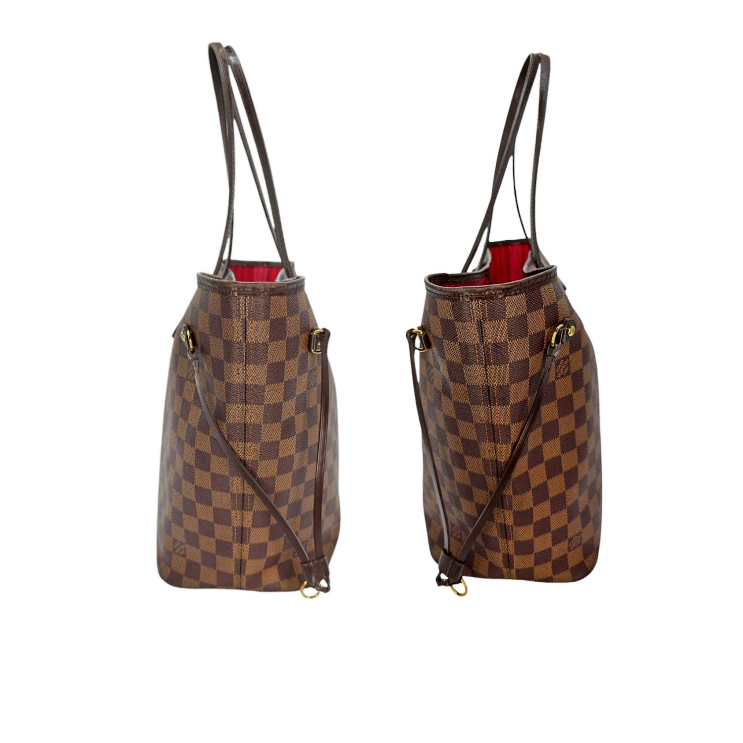 Louis Vuitton 2016 Damier Ebene Neverfull MM w/ Pouch In Good Condition In Scottsdale, AZ