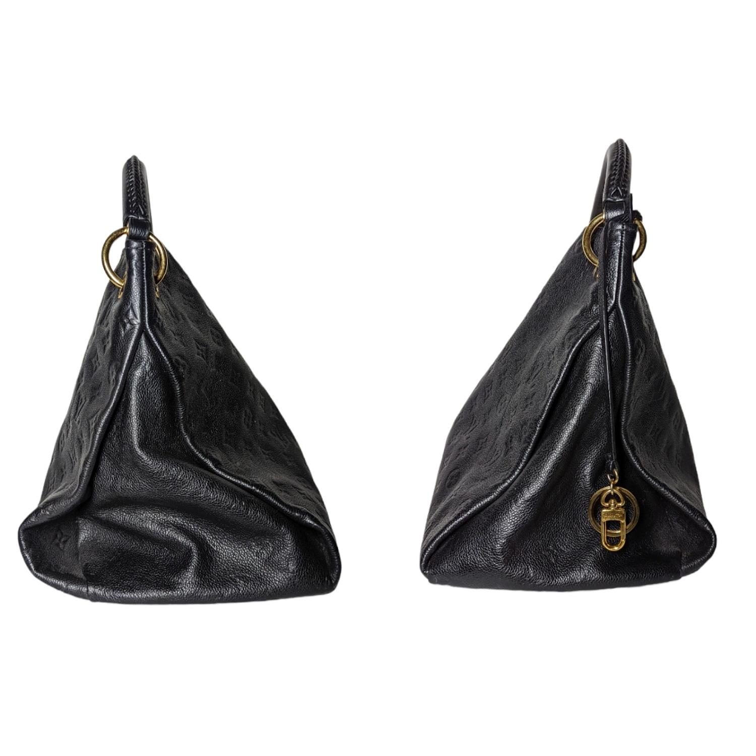 Black Louis Vuitton 2016 Monogram Empreinte Leather Artsy Hobo