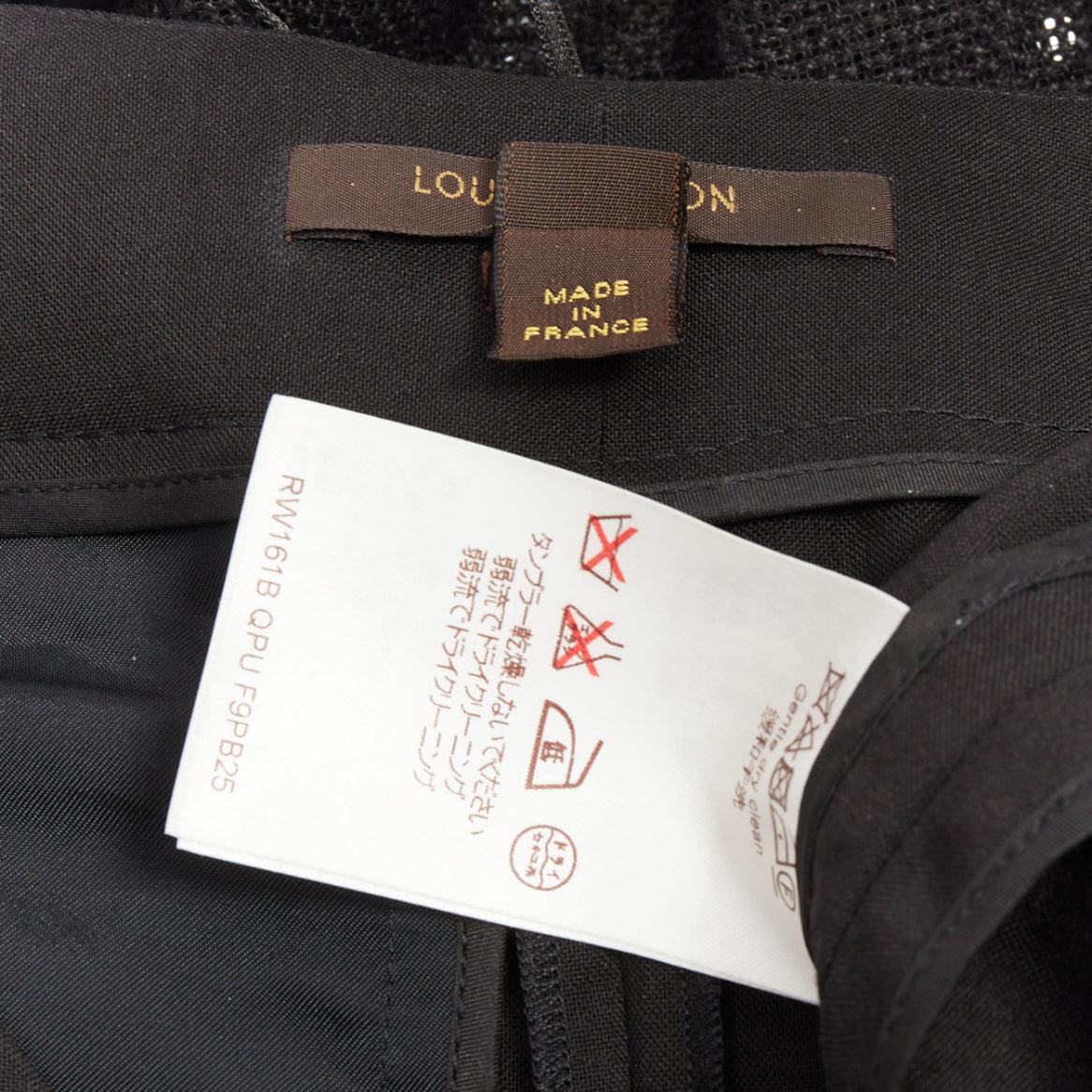 LOUIS VUITTON 2016 Runway black wool linen stud kilt shorts FR36 S For Sale 4