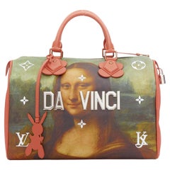 LOUIS VUITTON 2017 Jeff Koons Masters Da Vinci Mona Lisa Speedy 30 bag
