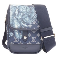 LOUIS VUITTON 2017 Limited Chapman Brothers Savane Elephant canvas crossbody bag
