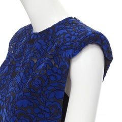 LOUIS VUITTON 2017 Runway cobalt blue floral velvet effect lace vest FR36 XS