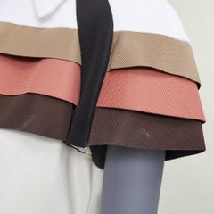 LOUIS VUITTON 2017 Runway scuba cape tricolor nylon ruffle collared top FR38 M