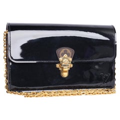 Louis Vuitton 2018 Black Patent Calfskin Monogram Chain Wallet