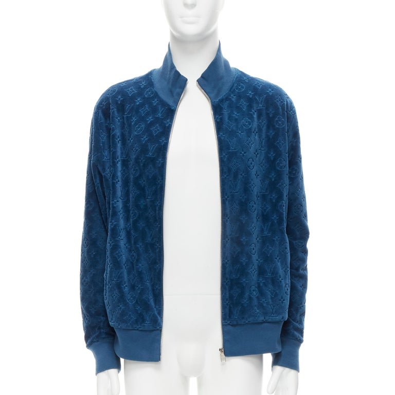 Louis Vuitton // Navy Velvet 3/4 Sleeve Zip Up Jacket – VSP Consignment