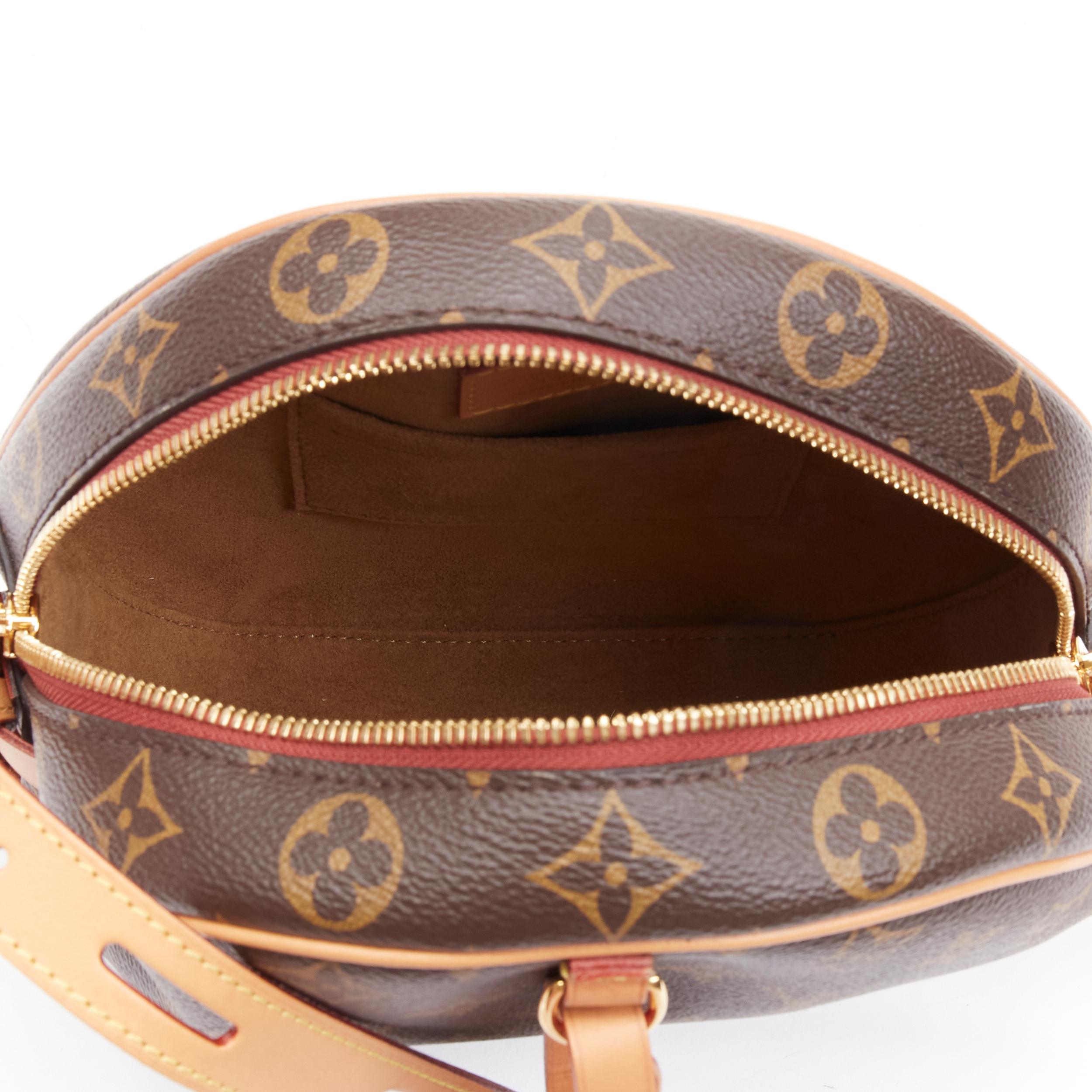 LOUIS VUITTON 2018 Boite Chapeau MM brown coated canvas rounded top crossbody  2