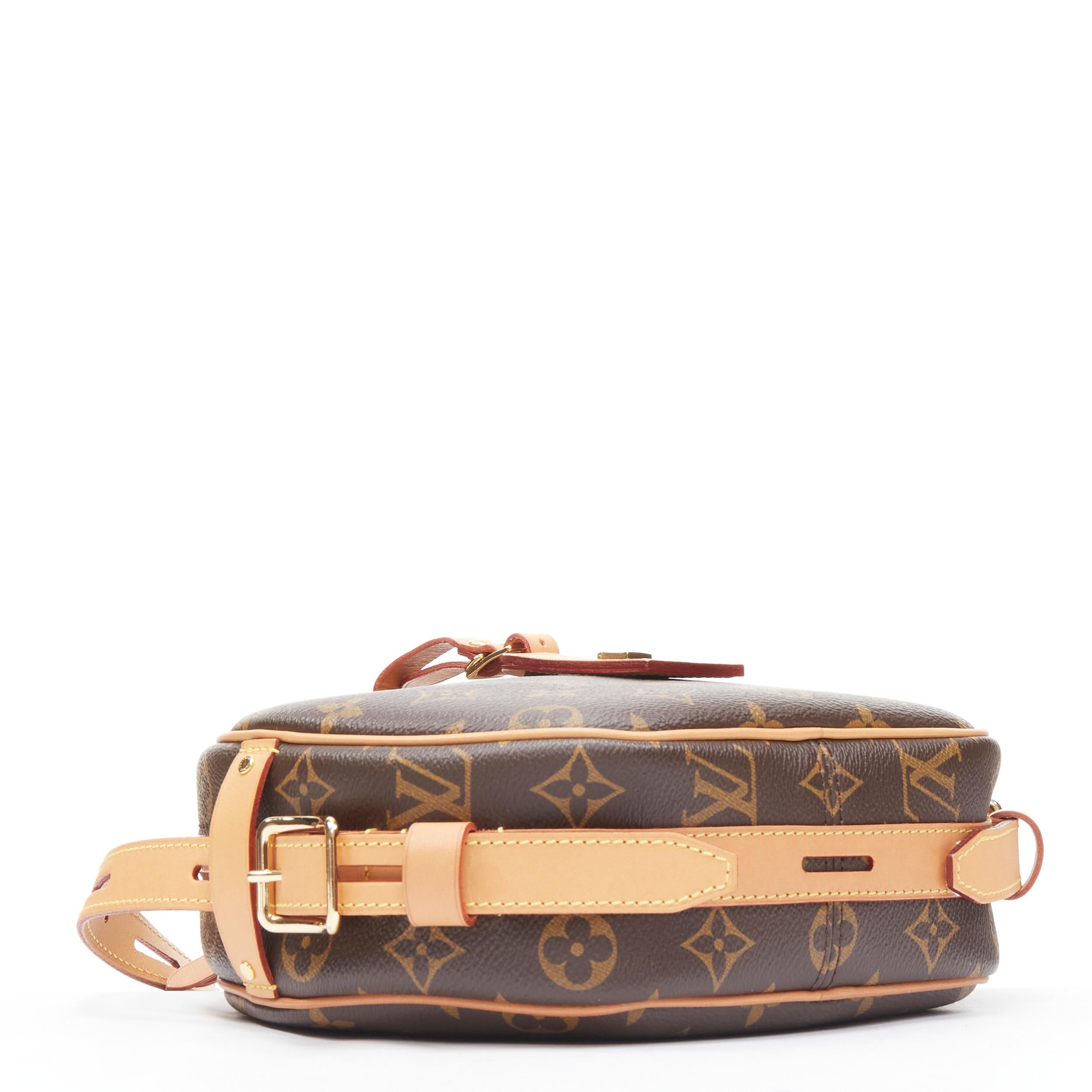 Brown LOUIS VUITTON 2018 Boite Chapeau MM brown coated canvas rounded top crossbody  For Sale
