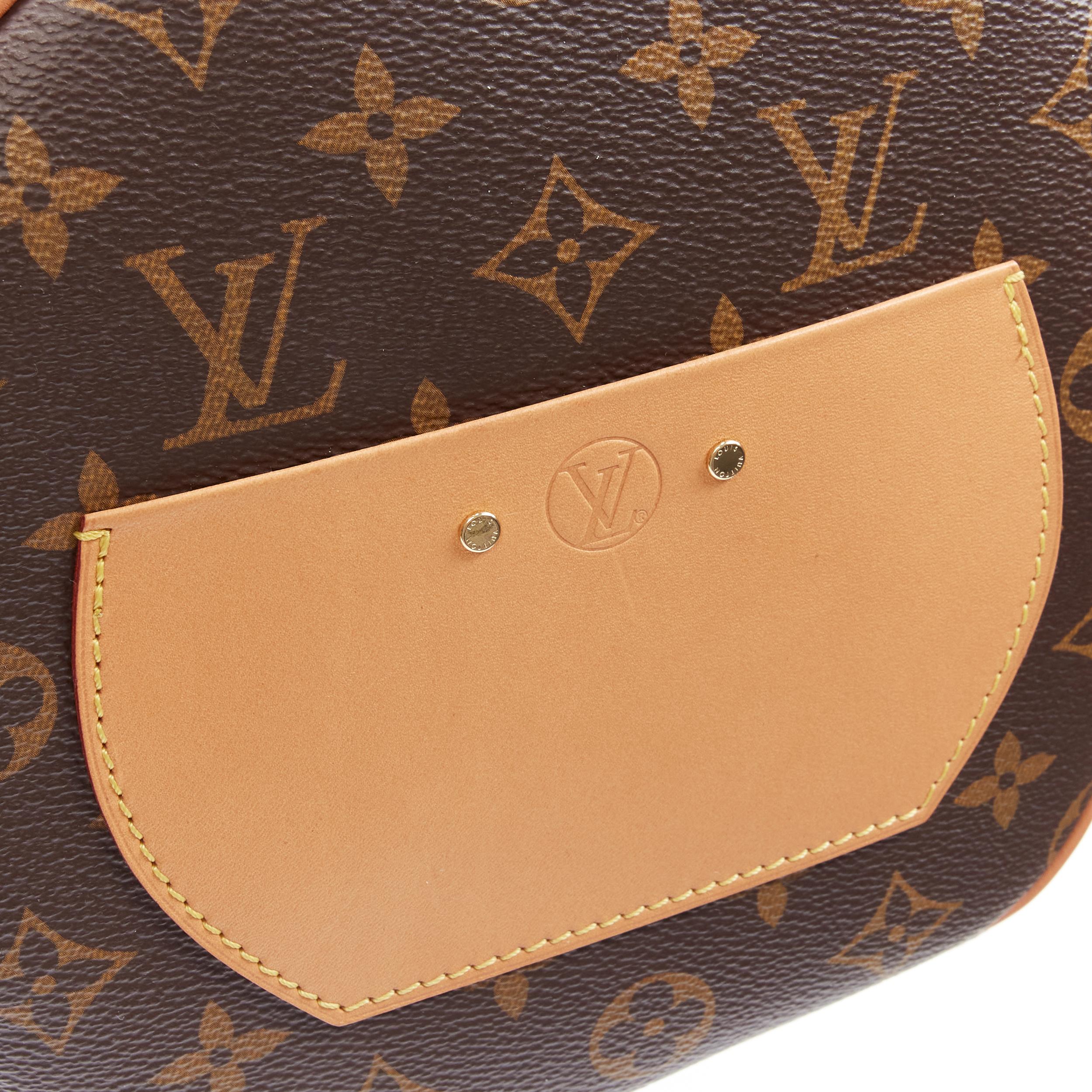 LOUIS VUITTON 2018 Boite Chapeau MM brown coated canvas rounded top crossbody  1