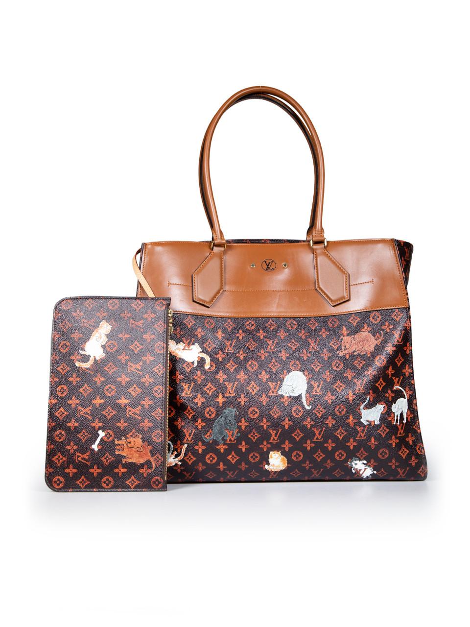 Louis Vuitton 2018 Brown Grace Coddington Catogram City Steamer XXL Cabas In Excellent Condition In London, GB