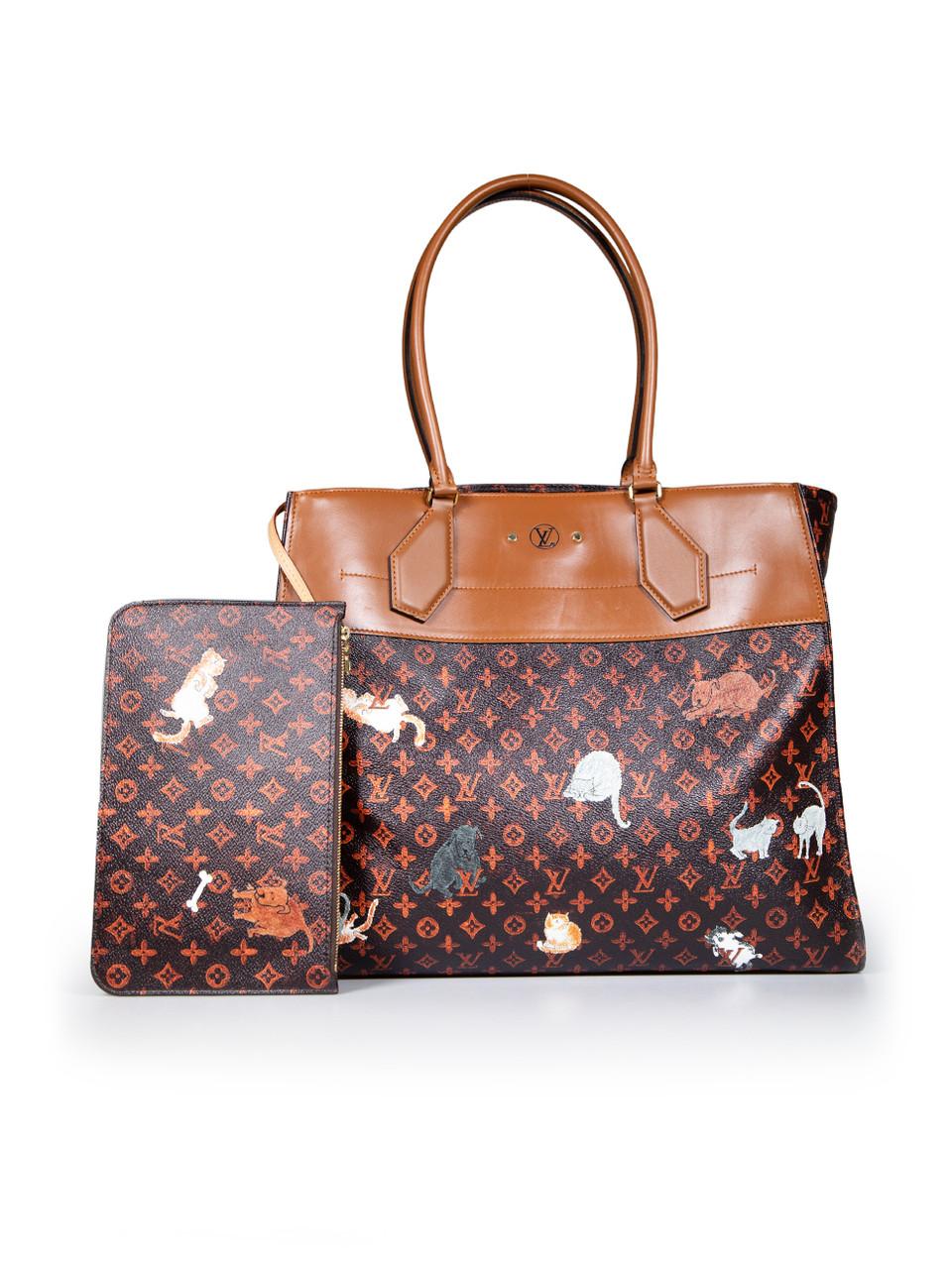 Louis Vuitton 2018 Brown Grace Coddington Catogram City Steamer XXL Cabas In Excellent Condition For Sale In London, GB