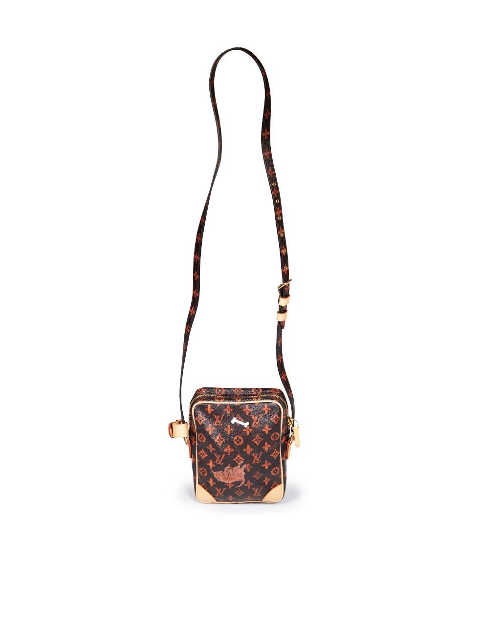Louis Vuitton 2018 Brown Grace Coddington Catogram Paname MM Crossbody Bag In Excellent Condition For Sale In London, GB