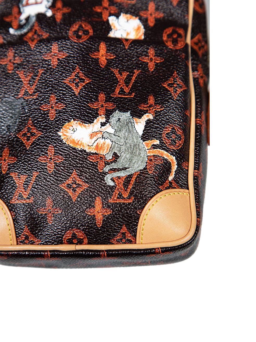 Louis Vuitton 2018 Brown Grace Coddington Catogram Paname MM Crossbody Bag For Sale 2
