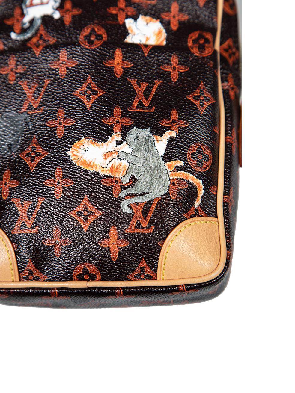Louis Vuitton 2018 Brown Grace Coddington Catogram Paname MM Crossbody Bag 1