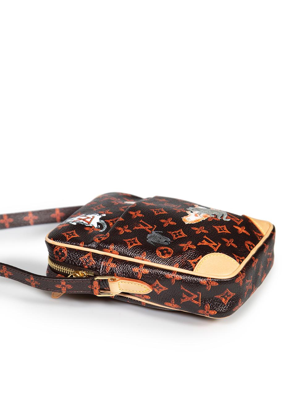 Louis Vuitton 2018 Brown Grace Coddington Catogram Paname MM Crossbody Bag 3