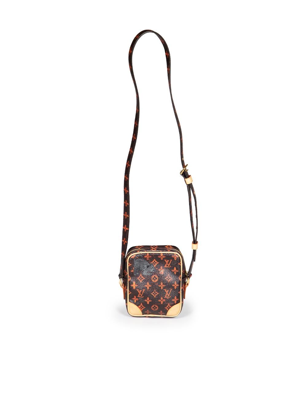 Louis Vuitton 2018 Brown Grace Coddington Catogram Paname PM Crossbody Bag In Excellent Condition For Sale In London, GB