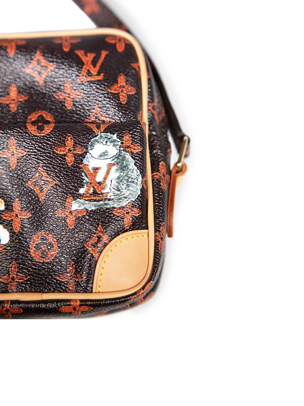 Louis Vuitton 2018 Brown Grace Coddington Catogram Paname PM Crossbody Bag For Sale 2