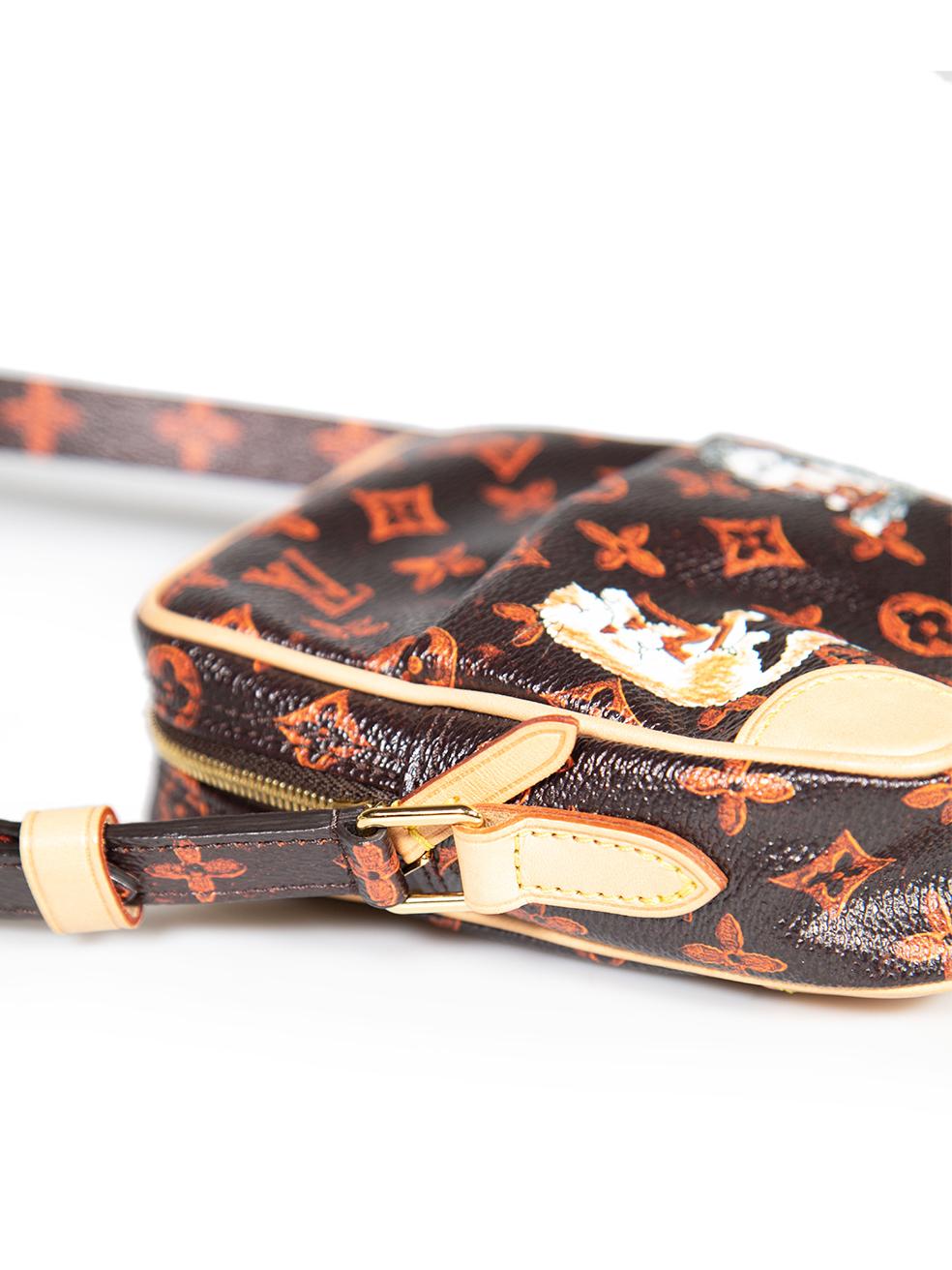 Louis Vuitton 2018 Brown Grace Coddington Catogram Paname PM Crossbody Bag 2
