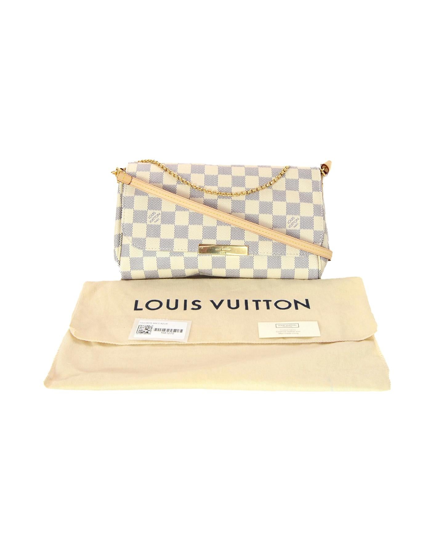 Louis Vuitton 2018 Damier Azur Canvas Favorite MM Crossbody Bag 2