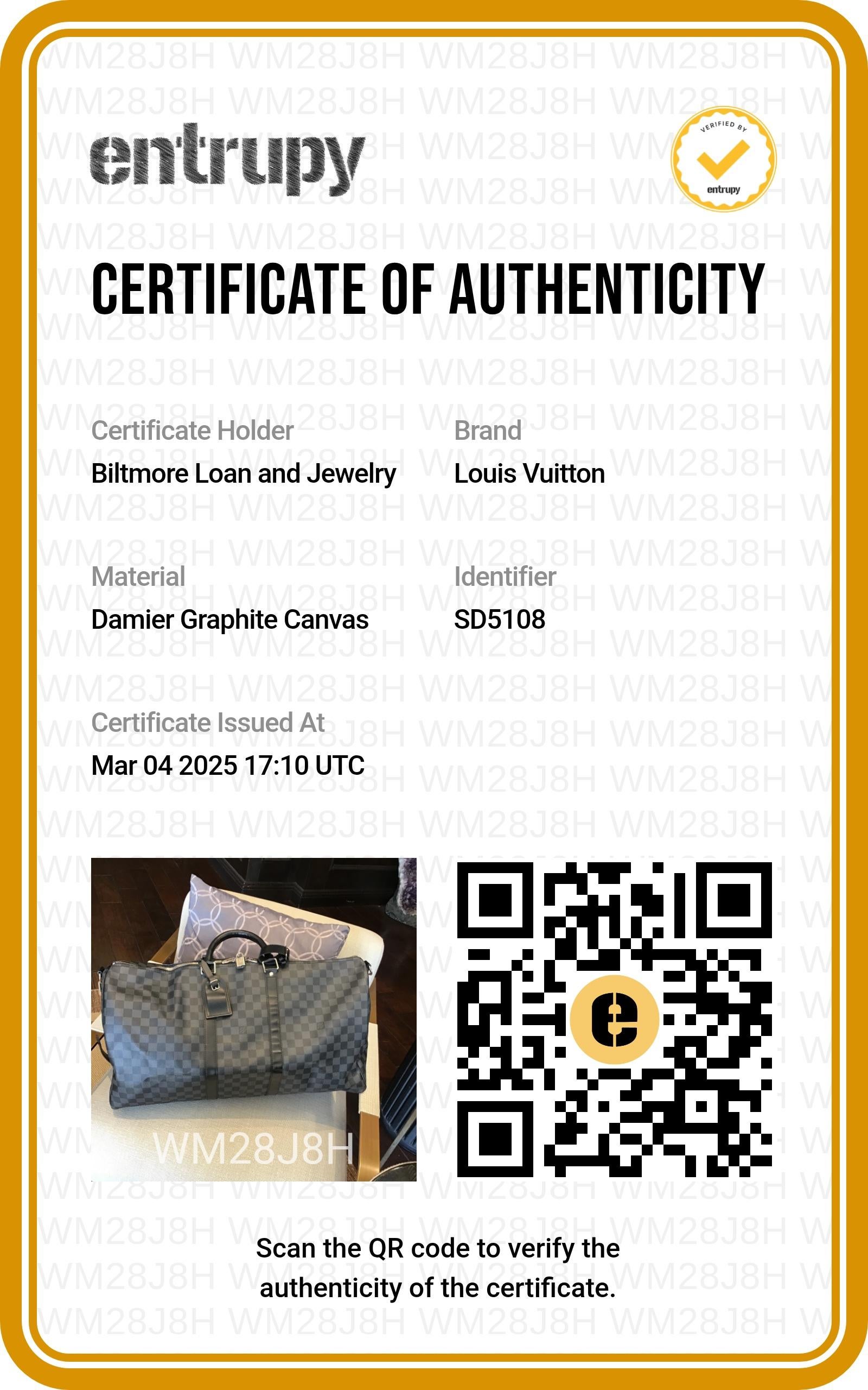 Louis Vuitton 2018 Damier Graphite Keepall 55 Bandouliere 6